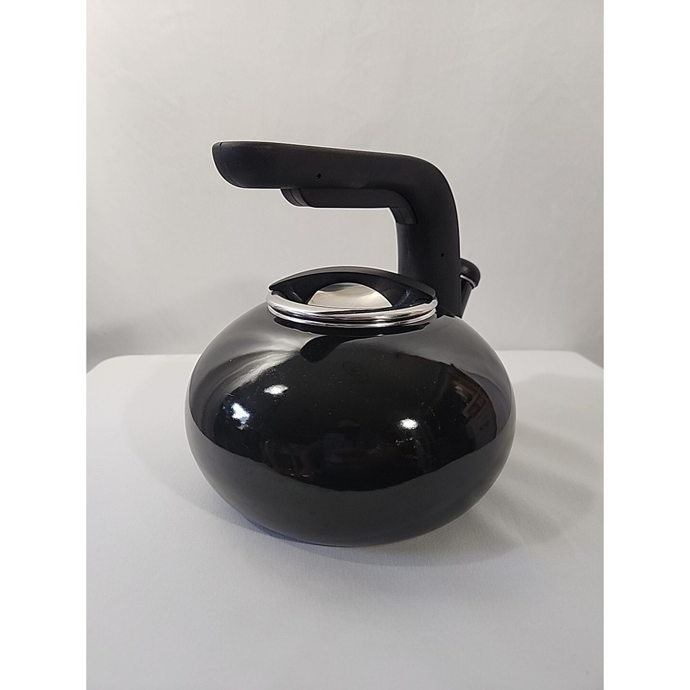 KitchenAid Enamel Teapot Kettle Black Stovetop Whistling‎ Handle 2 Quart Cozy - Picture 3 of 12